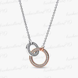 Pandora Pandora Signature Two tone Intertwined Circles Necklace